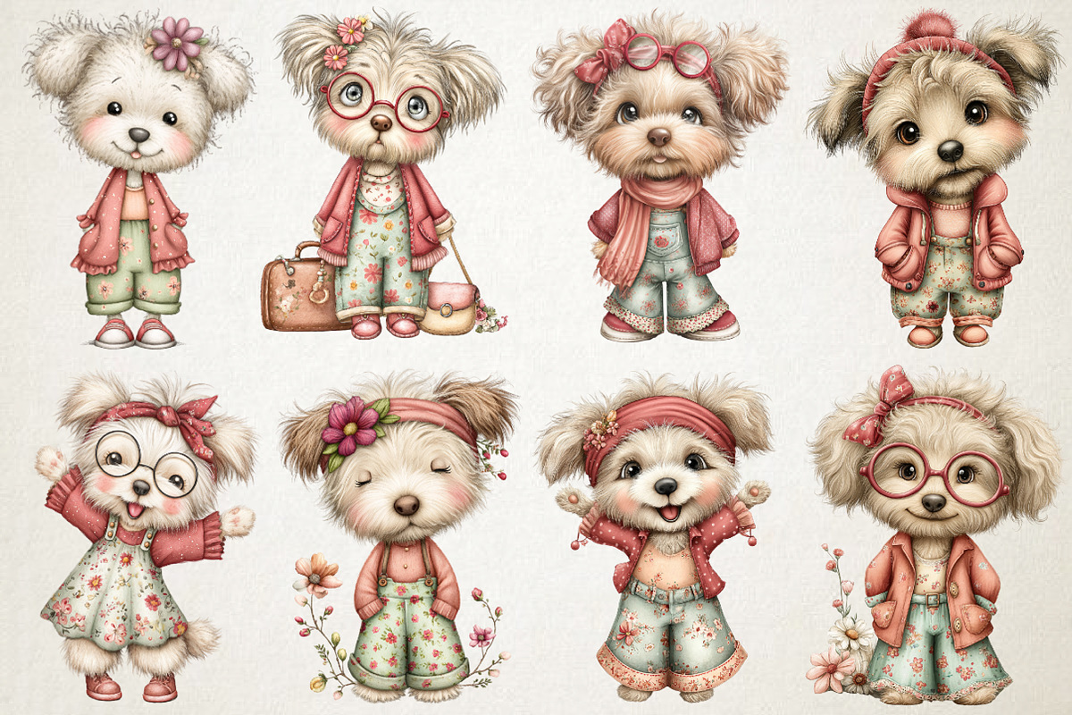 Quirky Dog Mama Groovy Clipart, an Animal Illustration by RobertsArt (Photo 2 of 5)