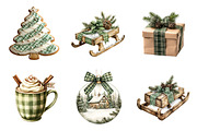 Watercolor Green Plaid Christmas P, a Work Illustration by SinaCreation (Thumbnail 5 of 6)