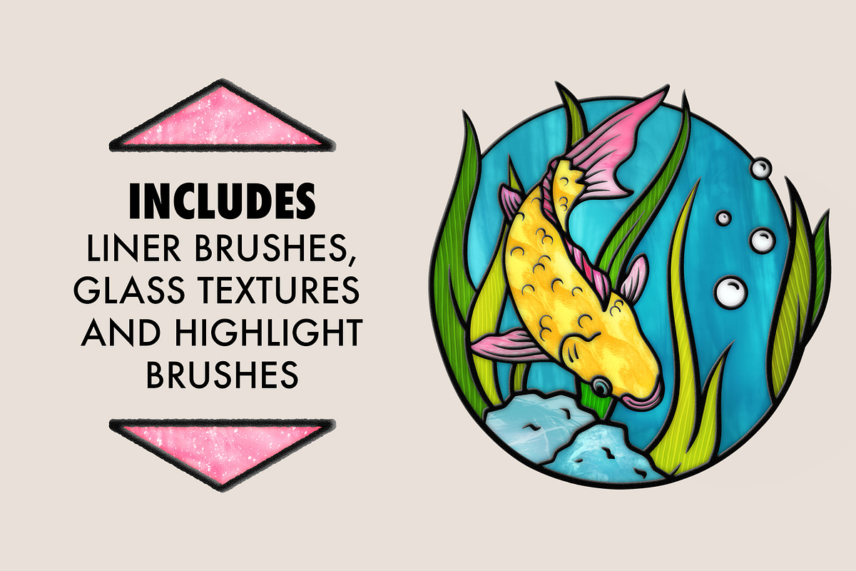 Stained Glass Brushes For Procreate, a Brush Add-On by seamless team (Photo 5 of 11)
