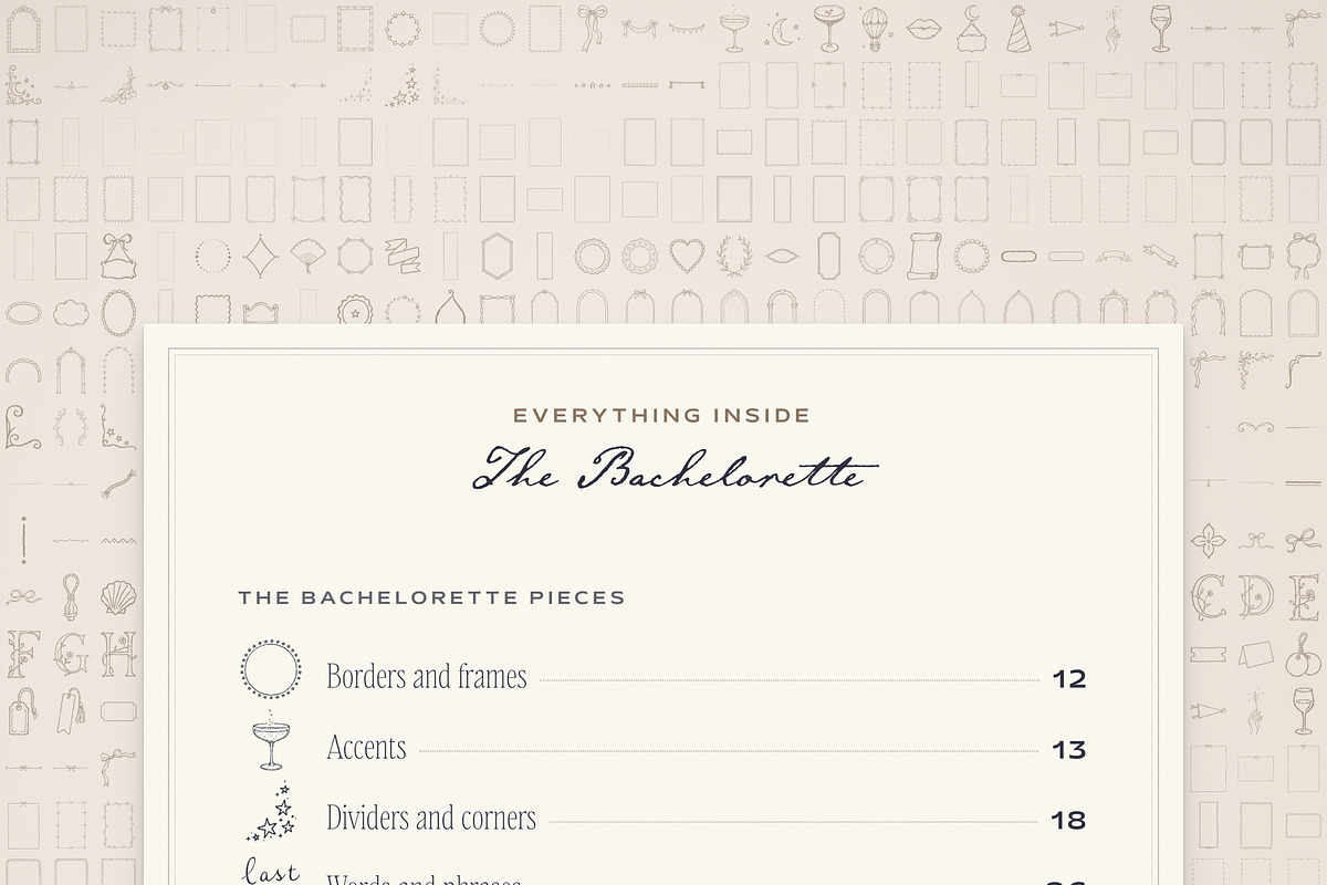 Bachelorette Invitation & Sign Kit, an Object Graphic by The October Creative (Photo 10 of 18)