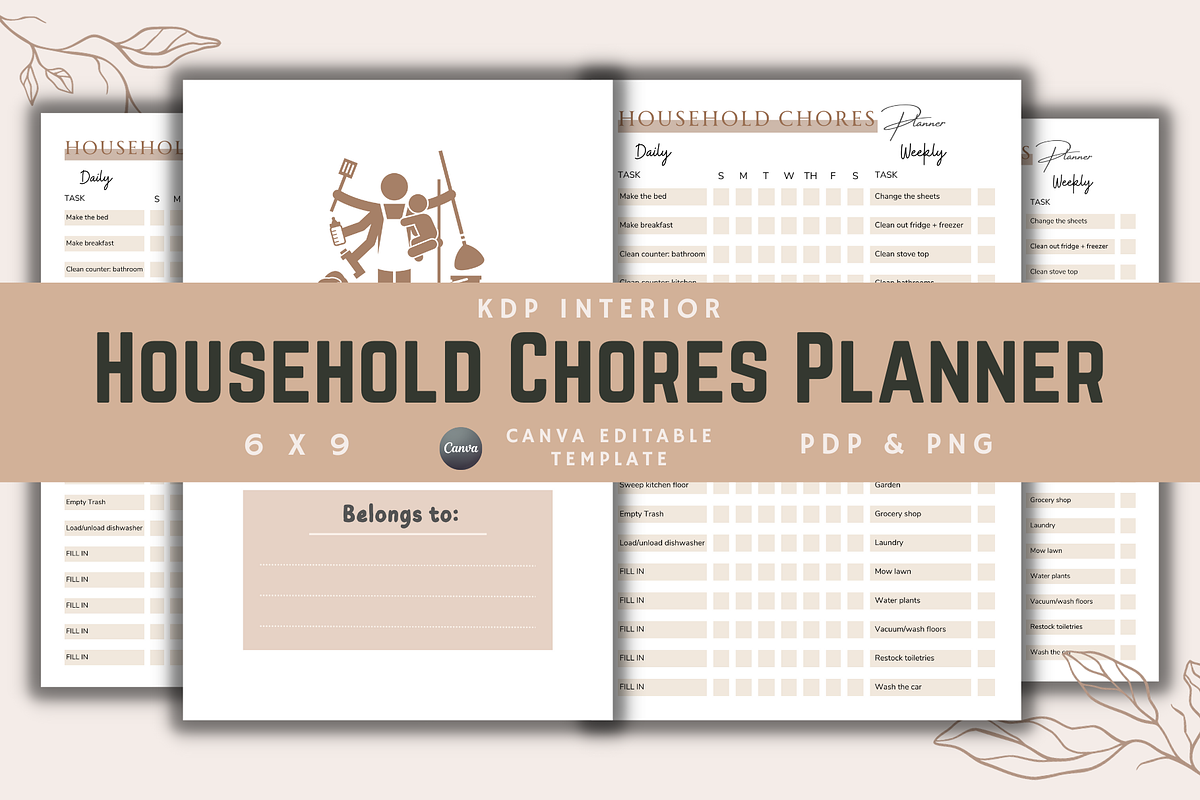 Household Chores Planner, a Templates & Theme by KDPISH (Photo 1 of 4)
