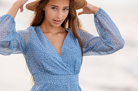 Happy girl enjoy summer vacation on the beach
