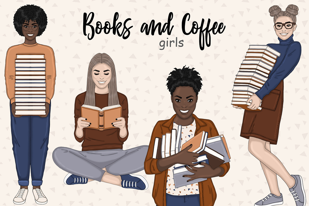 Book Lover Clipart, a Person Illustration by GlamArtZhanna (Photo 1 of 5)