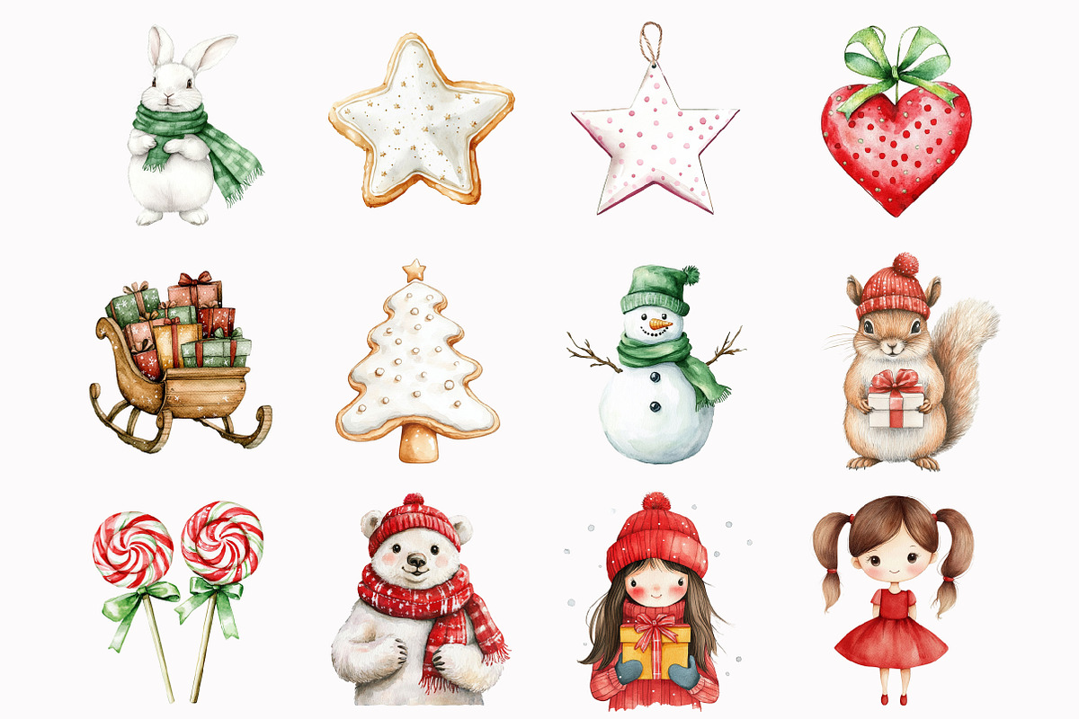 Whimsical Christmas Clipart, an Illustration by Design Market (Photo 3 of 5)