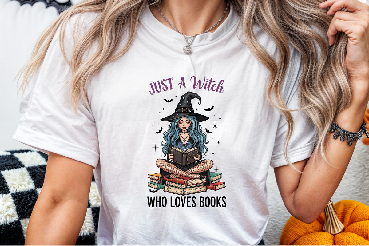 Just a Witch Who Loves Books,Hallowe, an Illustration by Sublimation Artist (Photo 2 of 9)