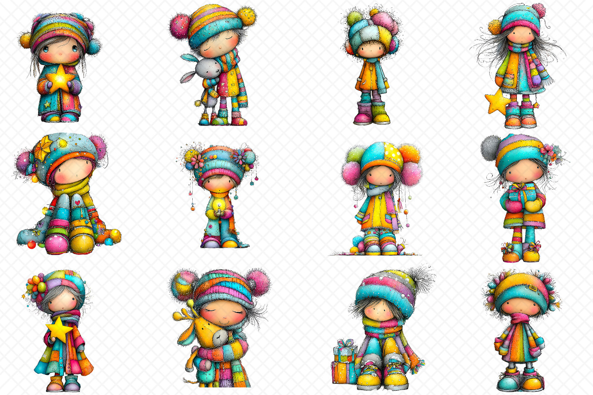 Whimsical Christmas Baby Kid Clipart, an Illustration by cherrydesign (Photo 2 of 3)