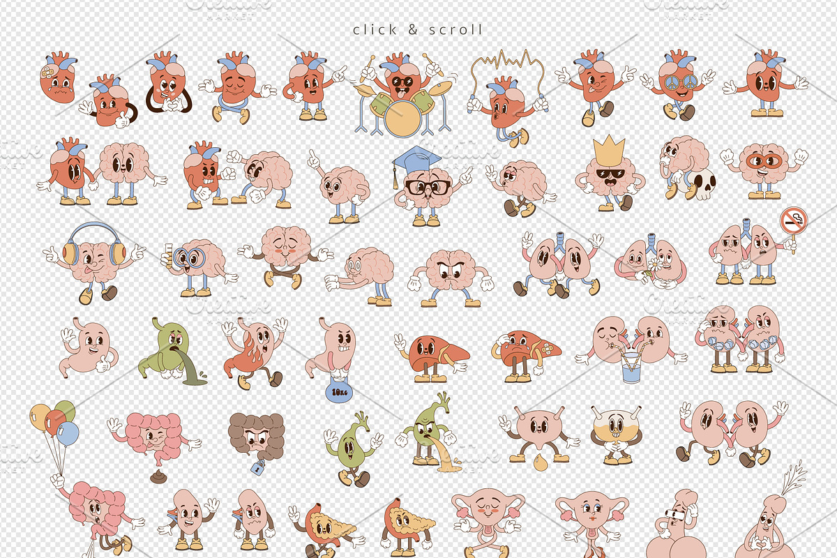 Human Organ character clipart set, an Object Graphic by @olga.angelloz (Photo 2 of 2)