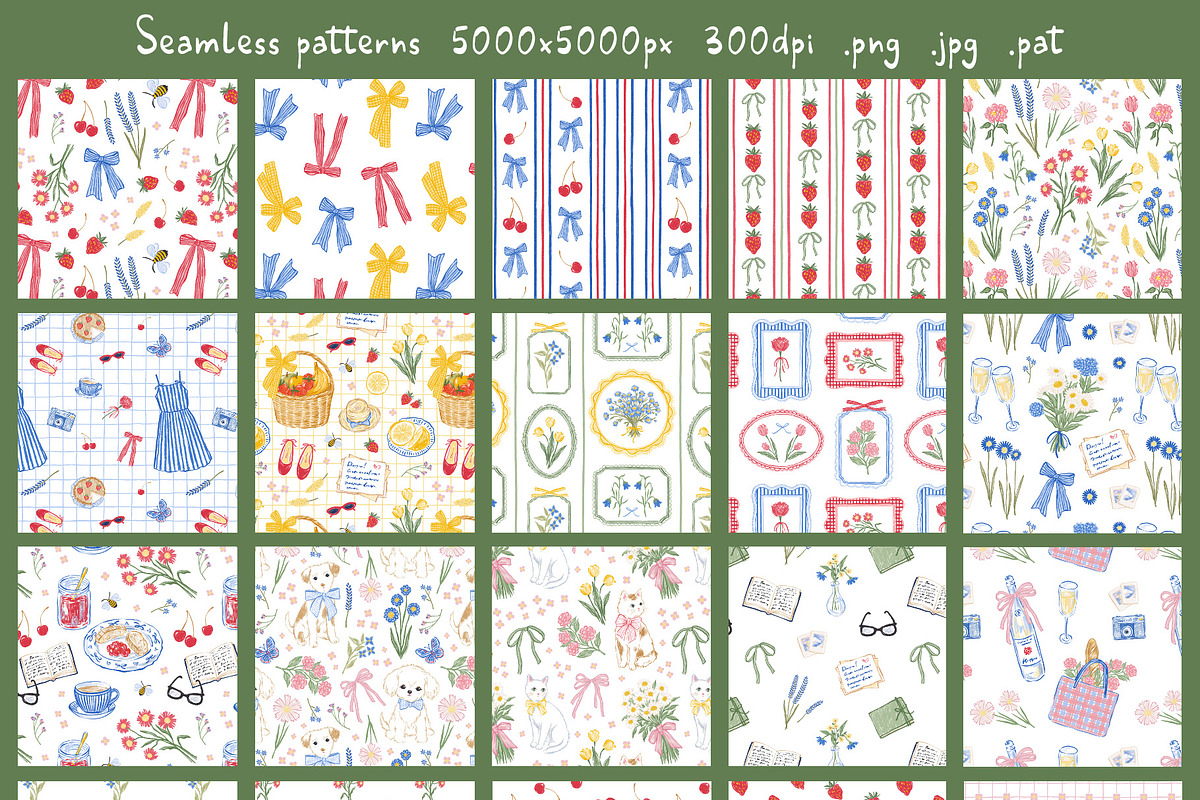 Picnic time - whimsy summer patterns, a Pattern Graphic by alenaganzhela (Photo 11 of 16)