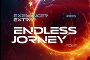 Stellar font family Exelancer Extra, a Sans Serif Font by popskraft (Thumbnail 1 of 10)