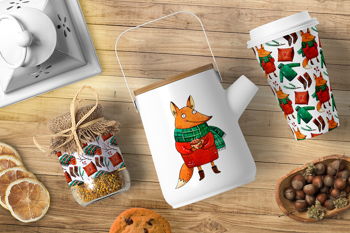 Cozy Fox set, an Animal Illustration by Ekaterina Goncharova (Photo 5 of 8)