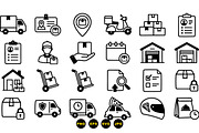 Delivery and Shipping Icon Set, an Illustration by designvectx (Thumbnail 3 of 3)