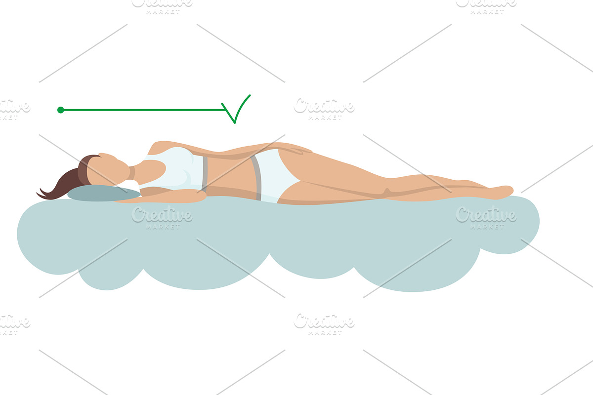 Correct sleeping body posture, an Illustration by Things for designers