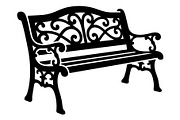 Ornamental Garden Bench Silhouette, an Object Graphic by hafijul (Thumbnail 2 of 4)