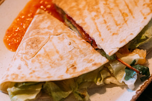 Flatbread grilled salad pita roasted wrap food, a Food & Drink Photo by Photo Drive Studio