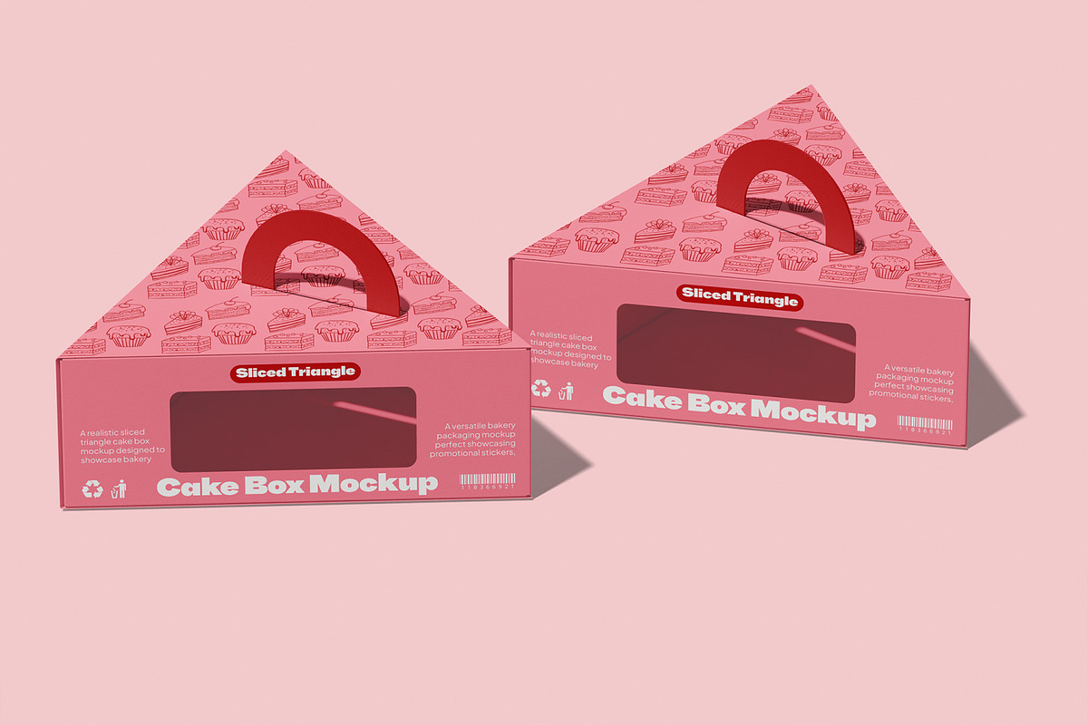 Sliced Triangle Cake Box Mockup, a Packaging Mockup by Unerispace