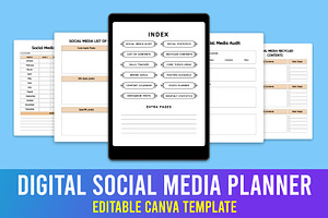 Digital Social Media Planner Canva