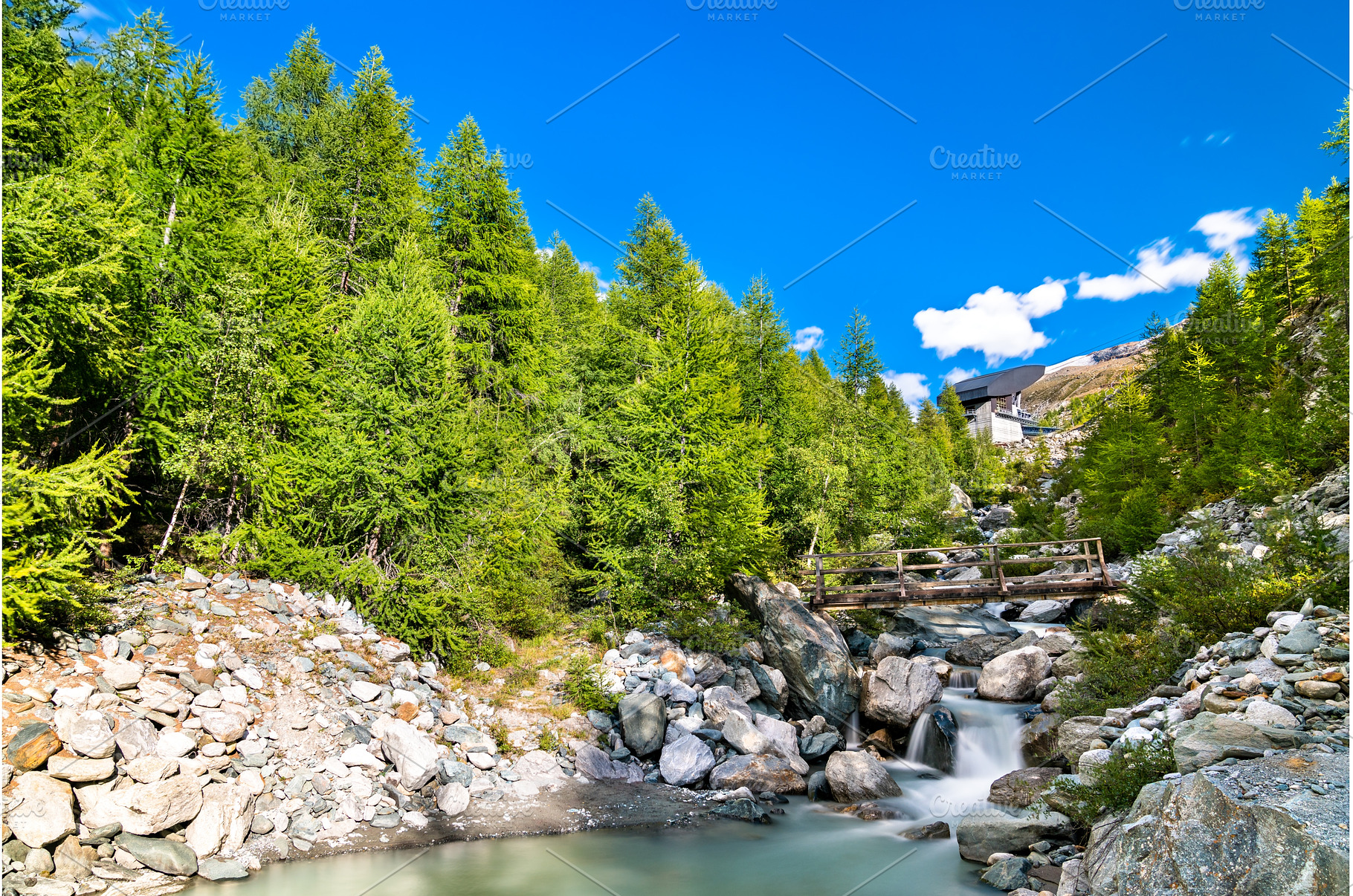 Findelbach brook at the Pennine Alps, a Nature Photo by Leonid Andronov