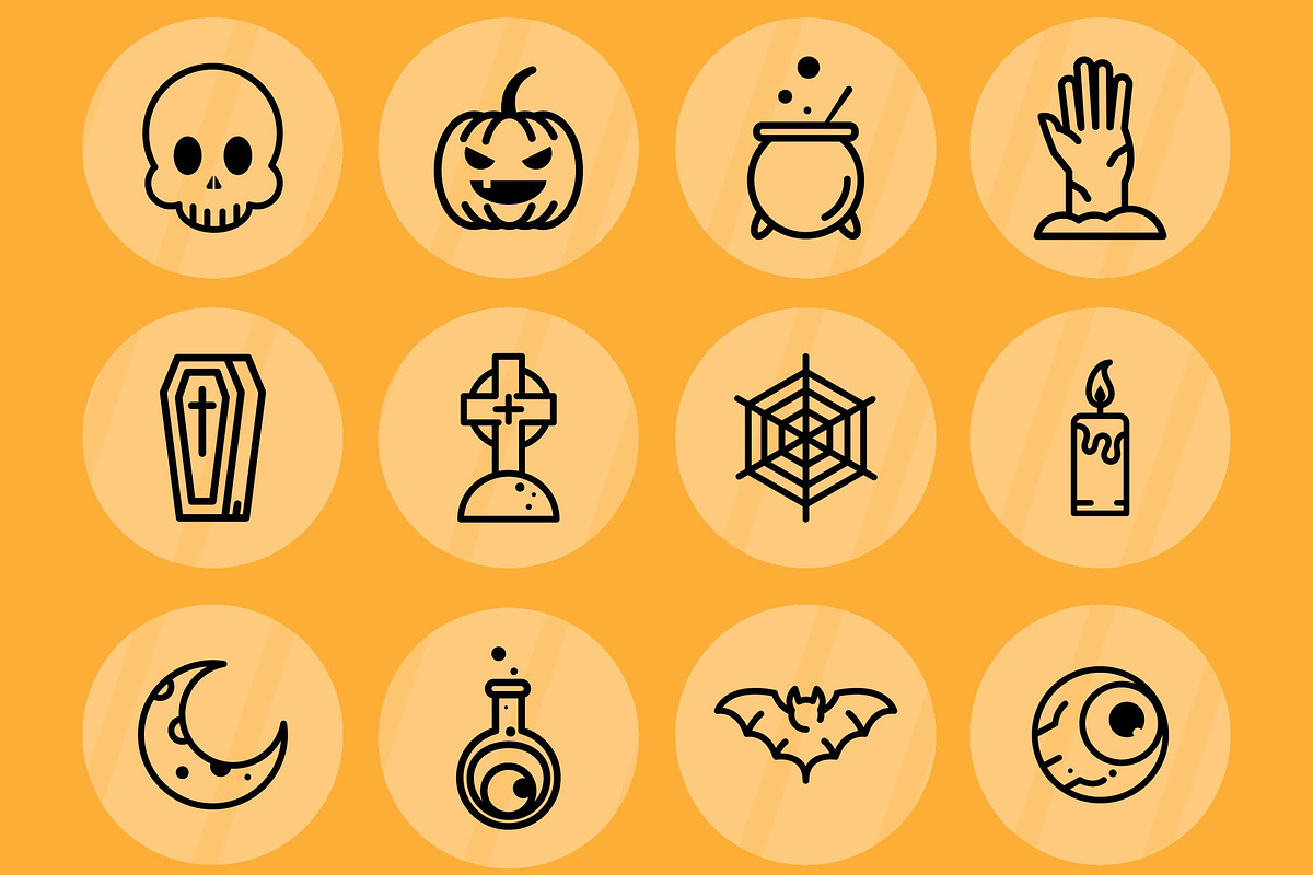 Halloween Spooky Icons Set, a Templates & Theme by studiogstock (Photo 3 of 3)