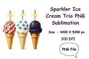 Sparkler Ice Cream PNG – Sublimation, a Seasonal Illustration by Smillyy Threads (Thumbnail 1 of 6)
