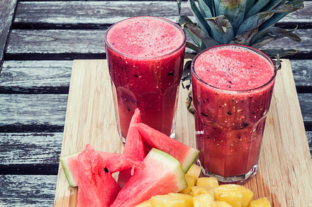 Smoothie of watermelon and pineapple stock photo containing smoothie and fruit