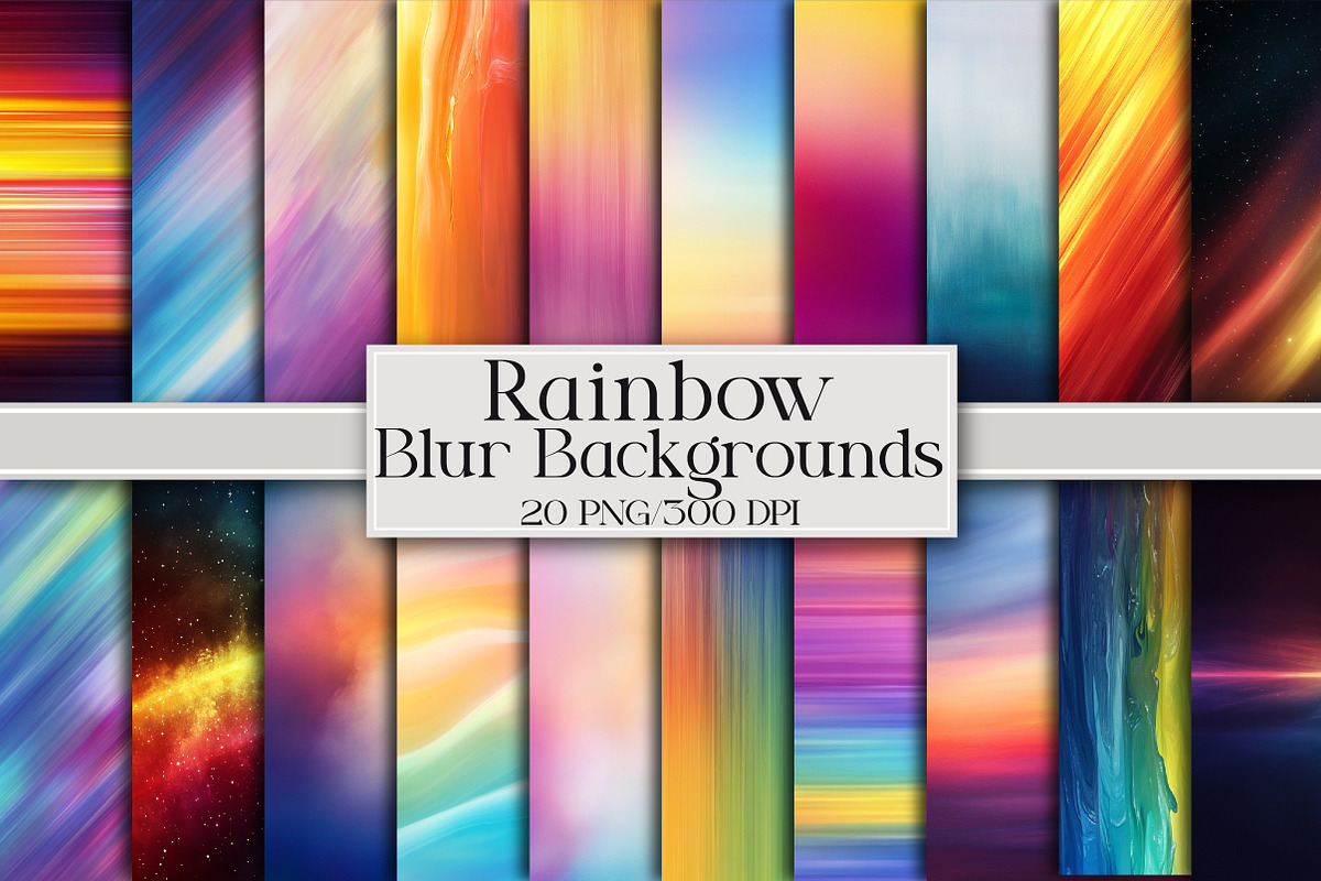 Rainbow Blur Backgrounds, a Pattern Graphic by Libby Wishes (Photo 1 of 5)