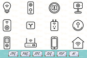 Connected Home Icons SVG, an Outline Icon by Ghagra (Thumbnail 1 of 3)