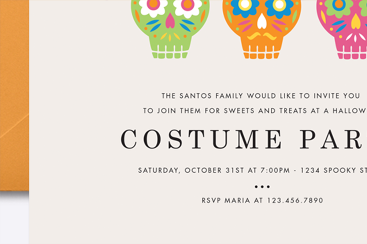 Sugar Skulls Halloween Invite, an Invitation Template by origamiprints (Photo 2 of 3)