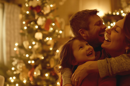 Family Celebrating Christmas at Home, a Holiday Photo by Ocean Digital Art