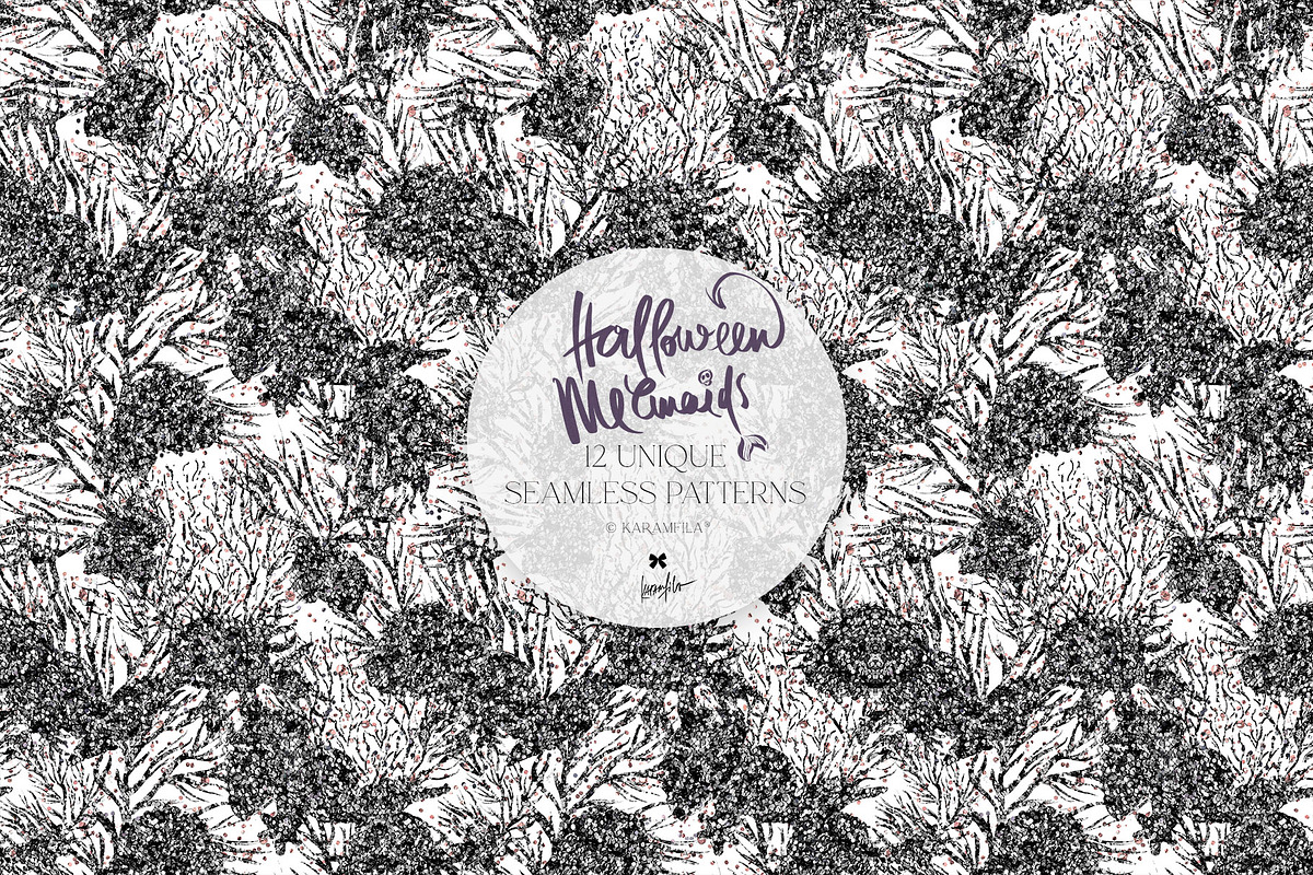 Halloween Mermaids Spooky Patterns, a Pattern Graphic by KaramfilaS (Photo 11 of 19)