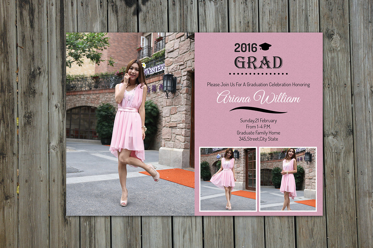 Graduation Announcement Card, a Card Template by Template Shop (Photo 3 of 3)