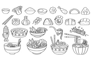 Asian Cuisine Noodle and Ramen, a Food Illustration by Lemberg Vector
