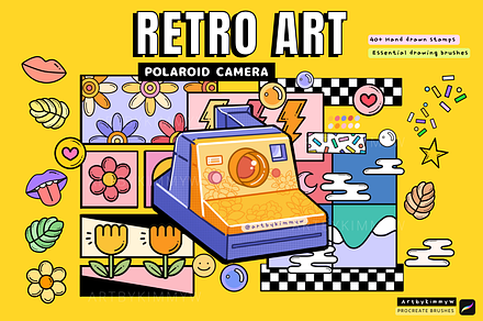 Procreate Retro Camera Stamp Pack