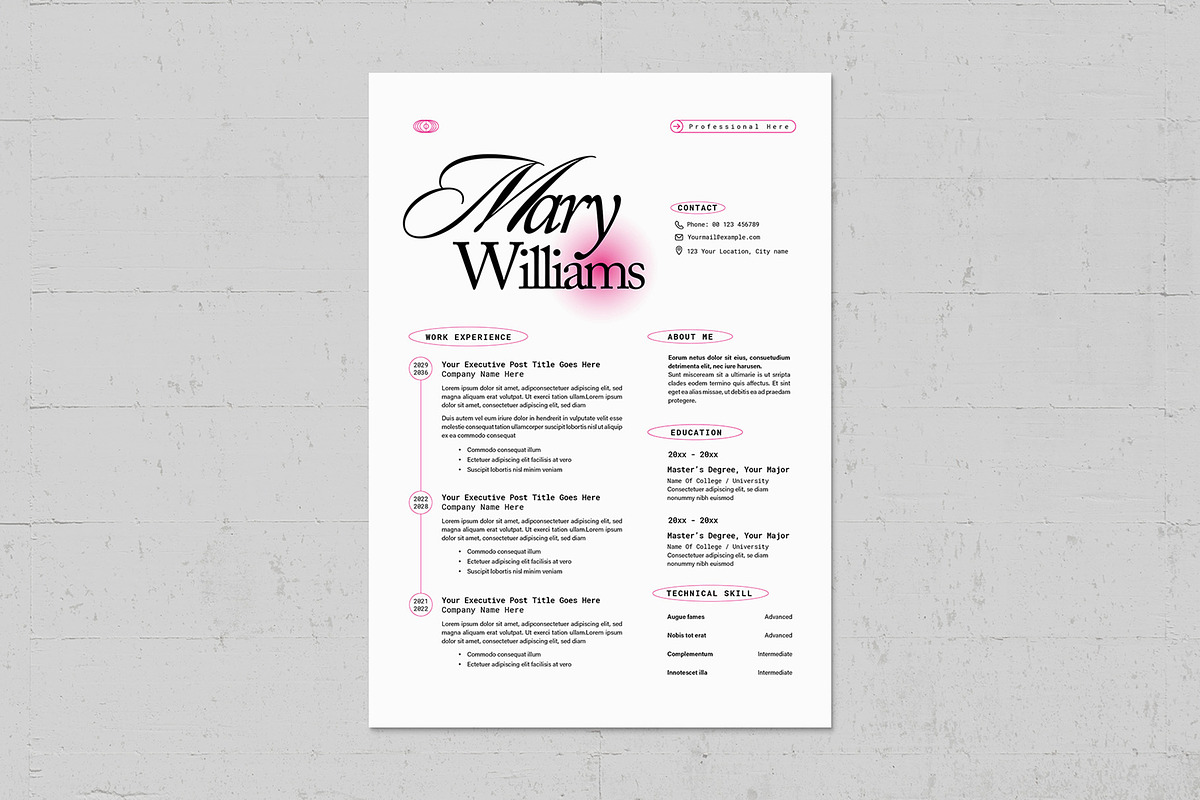 Modern Y2K Resume Template, a Resume Template by BrandPacks (Photo 4 of 4)