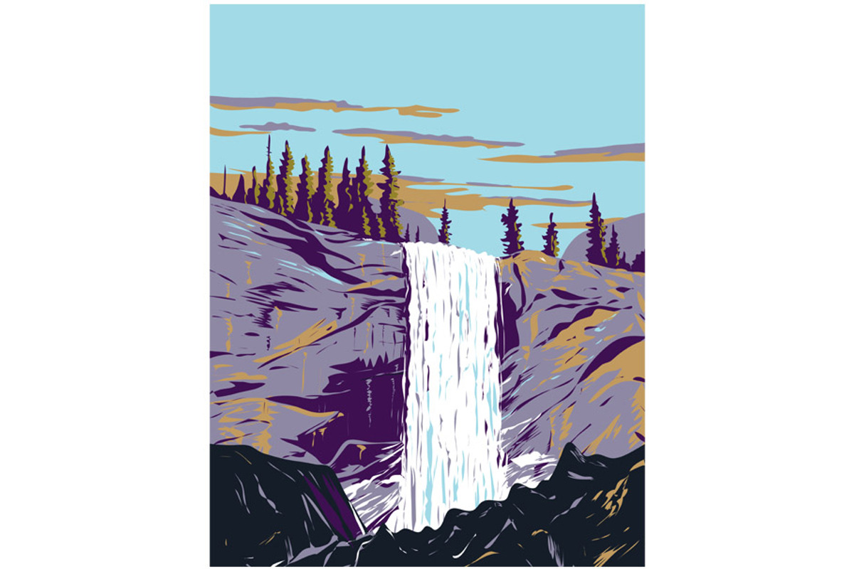 Vernal Fall in Yosemite Poster Art, an Illustration by patrimonio