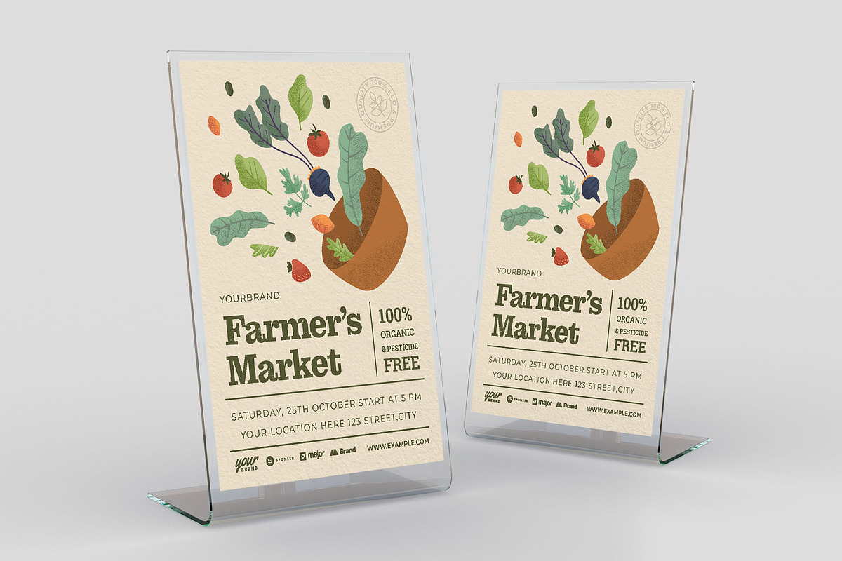 Rustic Farmers Market Flyer Template, a Flyer Template by BrandPacks