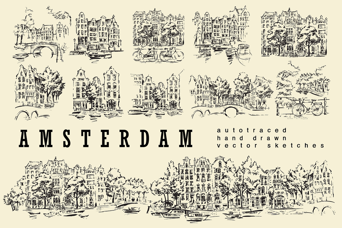Amsterdam Hand Drawn Sketches, an Illustration by Penndpaper (Photo 1 of 16)