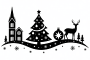 Christmas silhouette illustration, an Illustration by Amazin_art (Thumbnail 7 of 21)