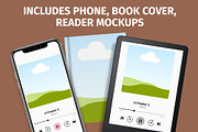 Audiobook Mockups Templates Book, a Books & Magazine Mockup by GraphiCarola (Thumbnail 3 of 7)