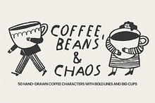 50 Hand-Drawn Сoffee Characters by  in Illustrations