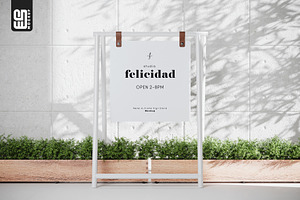 Metal A-Frame Sign Stand Mockup