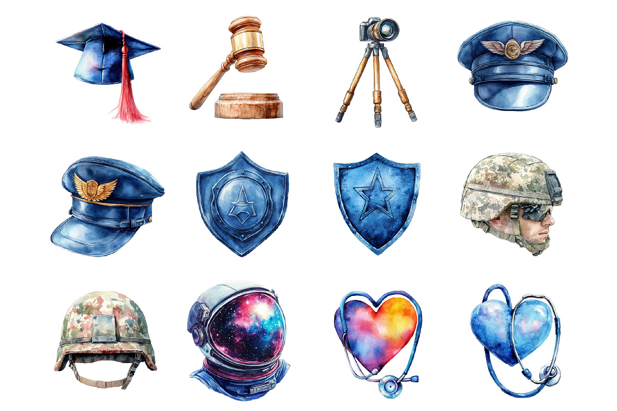 Watercolor Career Day Clipart, a Graphic by CitraGraphics (Photo 2 of 4)