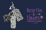 Butterflies and Flowers Patterns, a Pattern Graphic by Sketchbook Designs (Thumbnail 6 of 10)