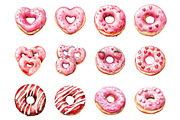 Valentine Donut Clipart, an Illustration by Design Market (Thumbnail 3 of 3)