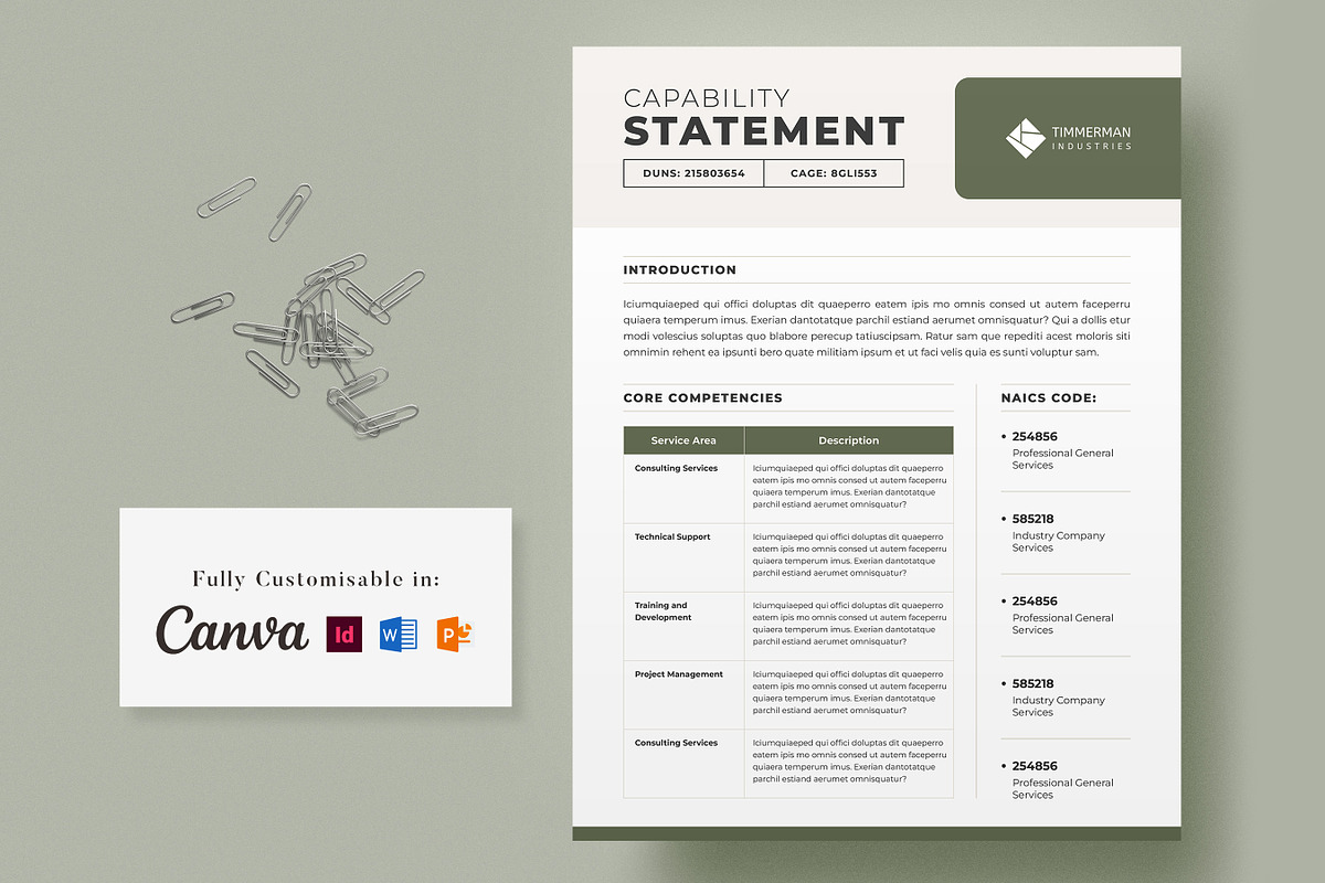 Capability Statement Template, a Brochure Template by Niofix (Photo 2 of 6)