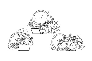 corporate man laptop planning vector, a Person Illustration by pikepicture