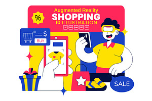10 Augmented Reality Shopping, a Technology Illustration by denayunebgt