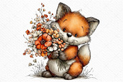 Whimsical Spring Fox Clipart Png, an Illustration by Craft Nest (Thumbnail 9 of 11)