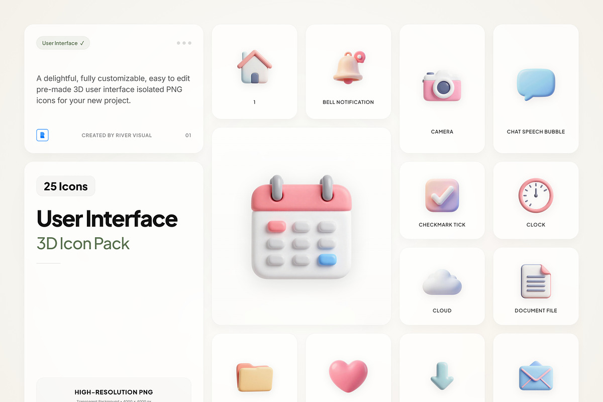 3D User Interface, an Emoji Icon by River Visual (Photo 1 of 5)
