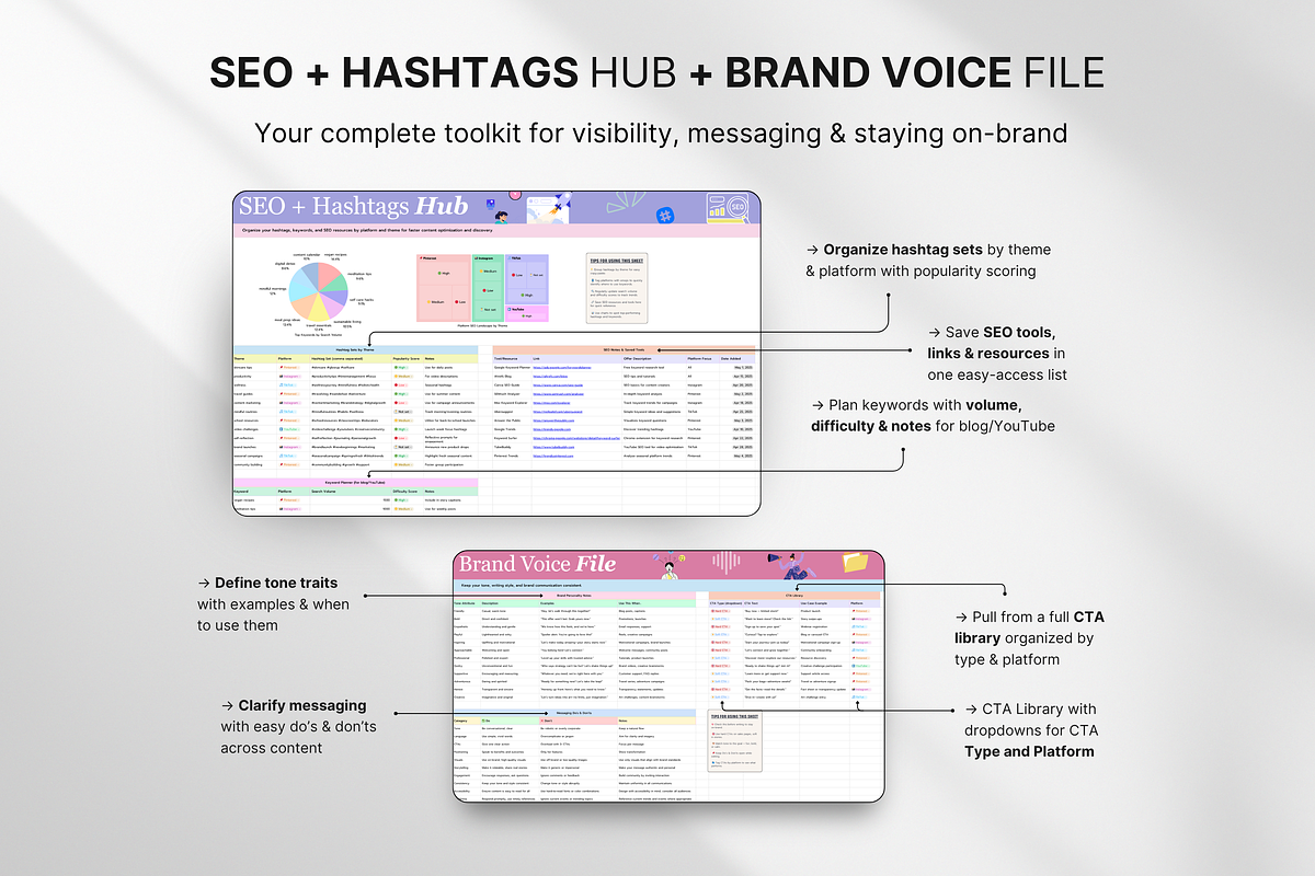 Smart Content Planner Canva Sheets, a Design Template by DigiPax (Photo 8 of 10)