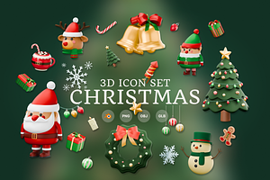 Christmas 3D Icon Pack, an Object 3D Model by Laimmilka